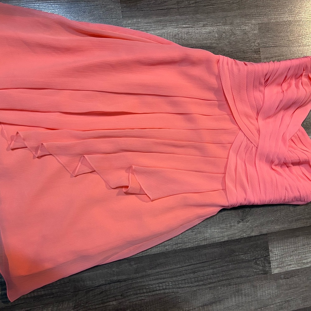 David's Bridal Pink Ruched Sweetheart Sundress